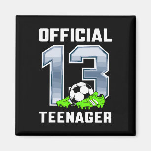 Official Teenager 13th Brithday Party Soccer Theme Magnet