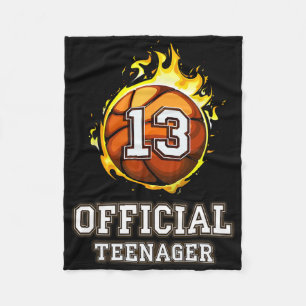 Official Teenager Bysketbyll 13th Birthday Gift Fleece Blanket