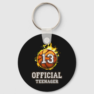Official Teenager Bysketbyll 13th Birthday Gift Key Ring