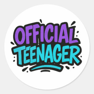 Official Teenager – Fun 13th Birthday for teens Classic Round Sticker