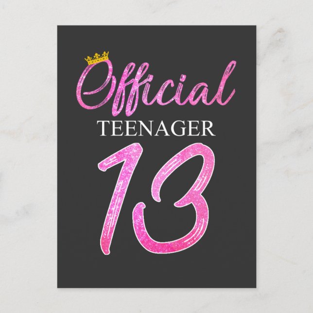 Official Teenager Girl Princess 13th Birthday 2008 Postcard (Front)