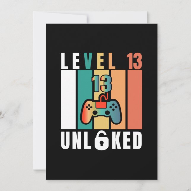 Official Teenager Level 13 Unlocked Birthday Invitation (Front)