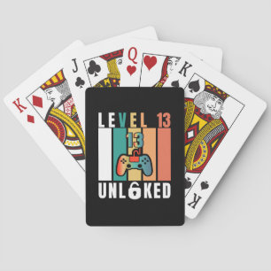 Official Teenager Level 13 Unlocked Birthday Playing Cards