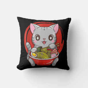Official Teenager Ramen Cat Anime Kawaii Neko Japa Cushion
