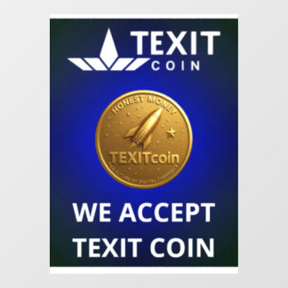 Official Texit Coin Logo We Accept Texit Coin