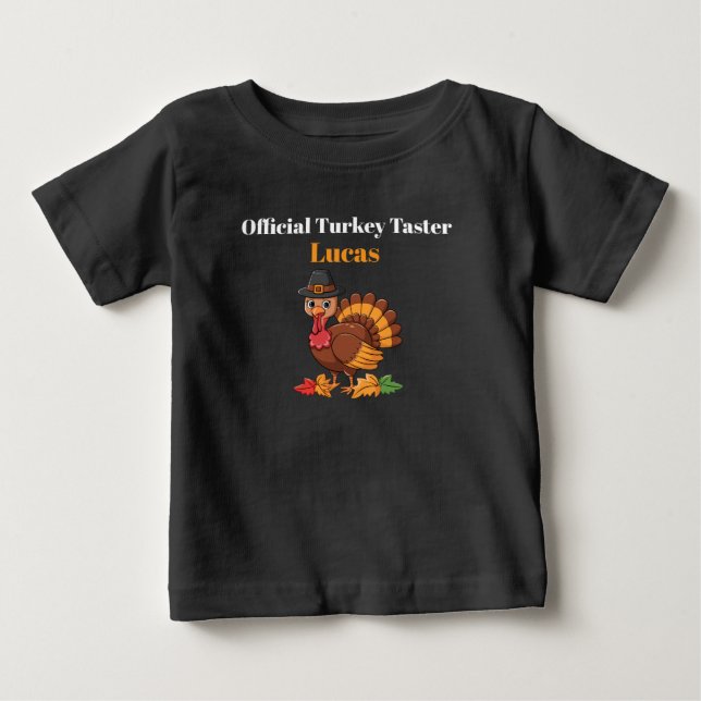 Official Turkey Taster Baby Tee | Thanksgiving (Front)