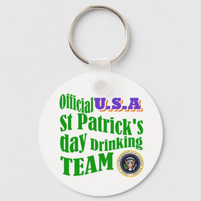 Official U.S.A St Patrick's drinking team Key Ring (Front)