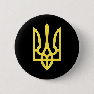Official Ukraine Coat Of Arms - Zelenskyy Style 6 Cm Round Badge