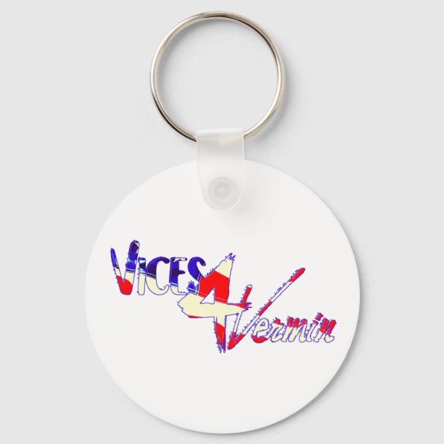Official Vices 4 Vermin button Key Ring (Front)