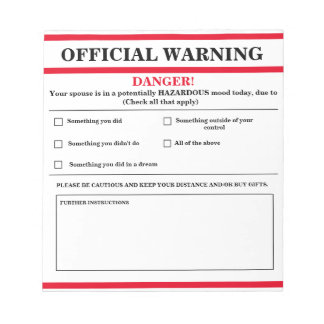 Official Warning Notepad