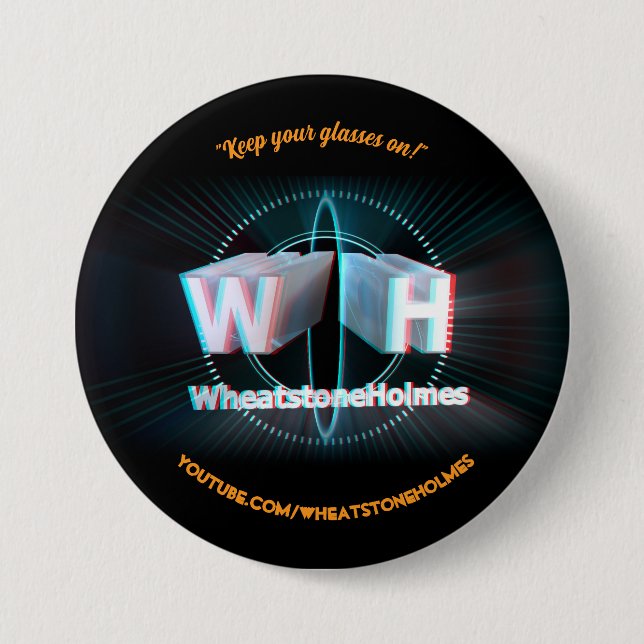 Official WheatstoneHolmes stereoscopic 3D 7.5 Cm Round Badge (Front)