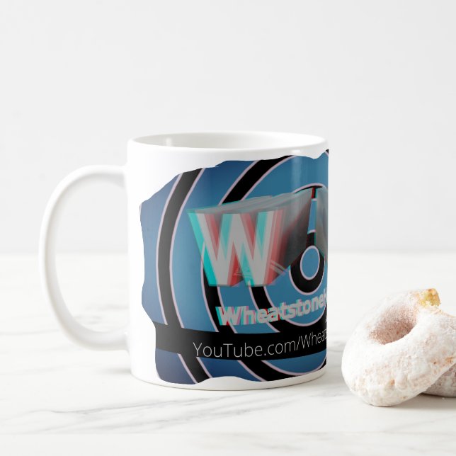 Official WheatstoneHolmes YouTube stereoscopic 3D  Coffee Mug (With Donut)
