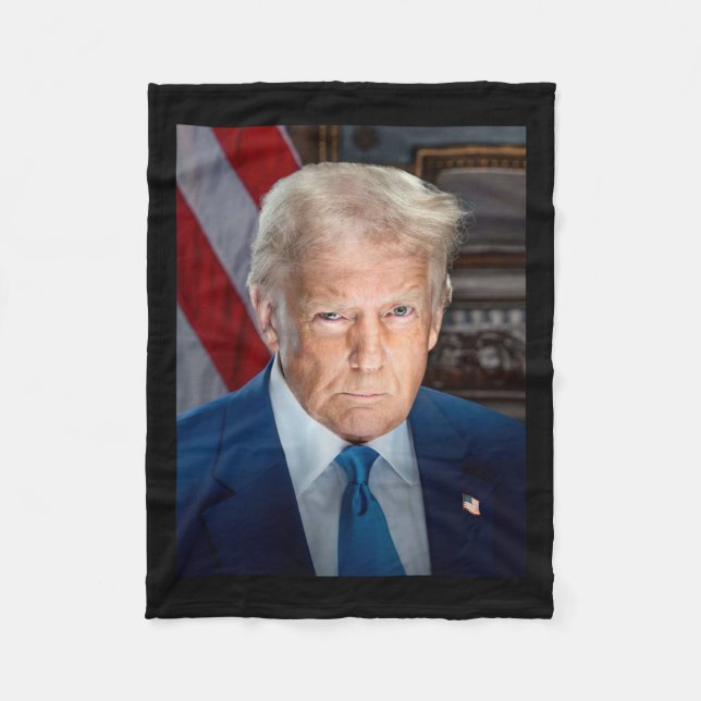 Official White House Portrait Donald J Trump 2025  Fleece Blanket (Front)