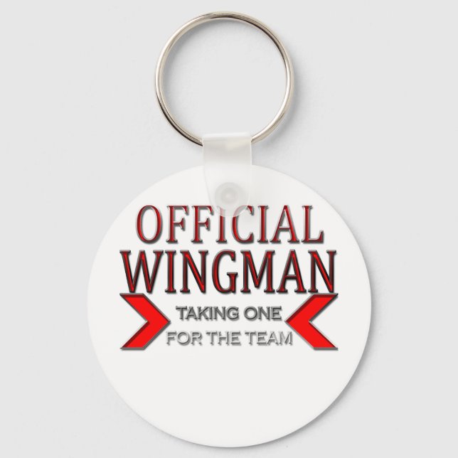 Official WingMan Taking One For The Team Red Key Ring (Front)
