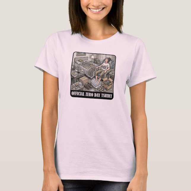 Official Zero Day Tshirt funny cartoon (Front)