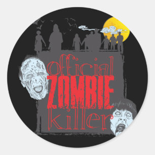 Official Zombie Killer Classic Round Sticker