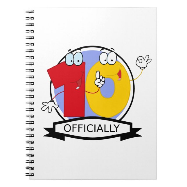 Officially 10 Birthday Logo Spiral Notebook (Front)
