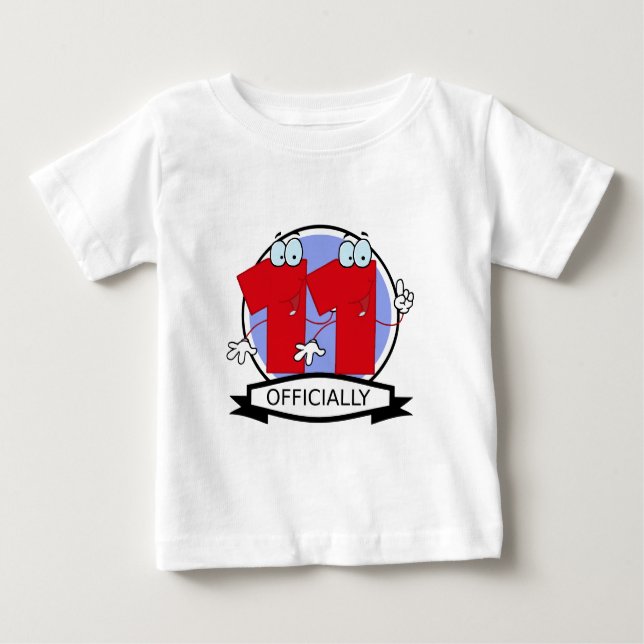 Officially 11 Birthday Banner Baby T-Shirt (Front)