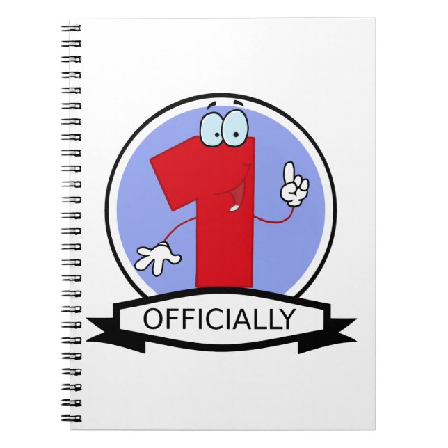 Officially 1 Birthday Banner Spiral Notebook (Front)