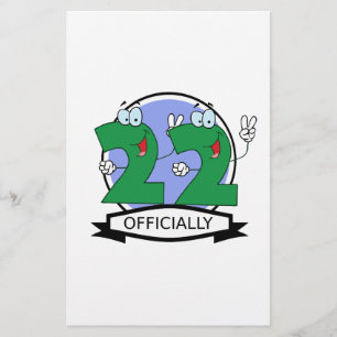 Officially 22 Birthday Logo Stationery