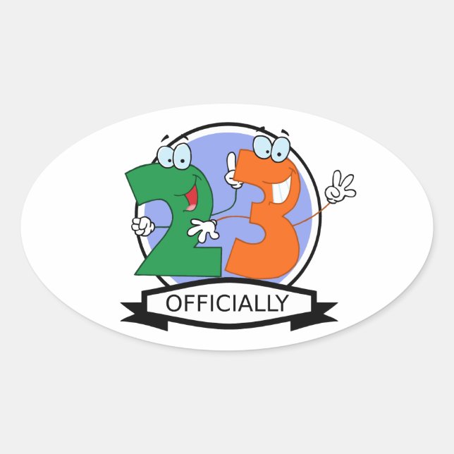 Officially 23 Birthday Banner Oval Sticker (Front)