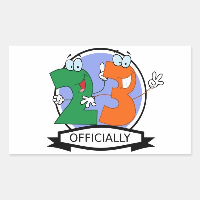 Officially 23 Birthday Logo Rectangular Sticker (Front)