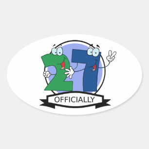 Officially 27 Birthday Logo Oval Sticker