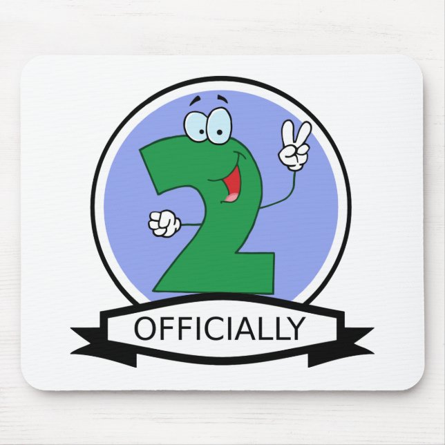 Officially 2 Birthday Banner Mouse Pad (Front)