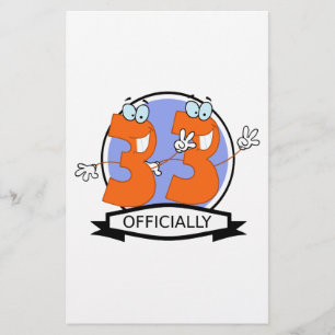 Officially 33 Birthday Logo