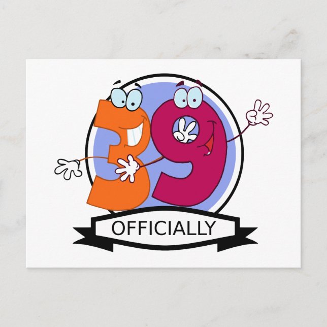 Officially 39 Birthday Banner Postcard (Front)