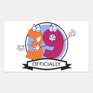 Officially 39 Birthday Banner Rectangular Sticker