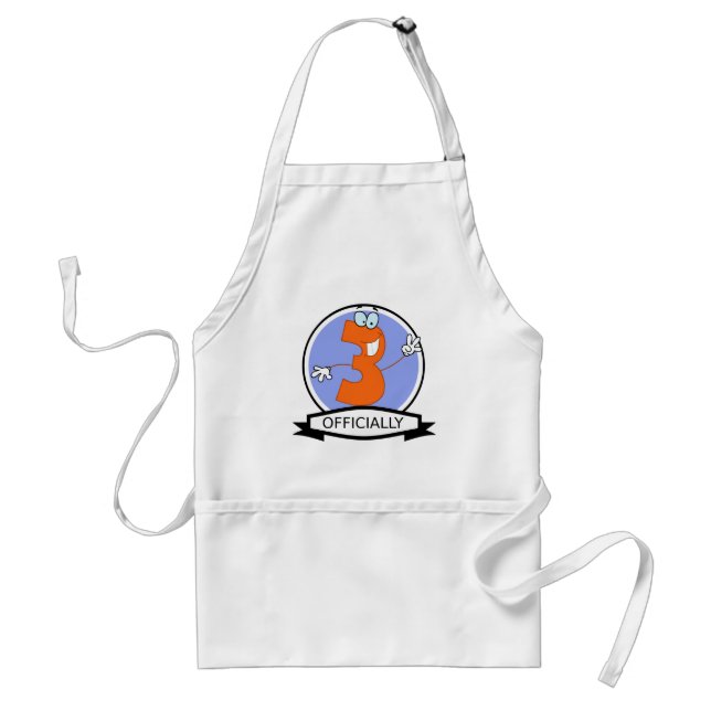 Officially 3 Birthday Banner Standard Apron (Front)