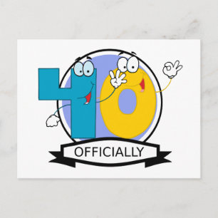 Officially 40 Birthday Logo Postcard