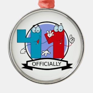 Officially 41 Birthday Banner Metal Tree Decoration