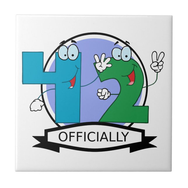 Officially 42 Birthday Banner Tile (Front)