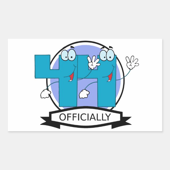 Officially 44 Birthday Banner Rectangular Sticker (Front)