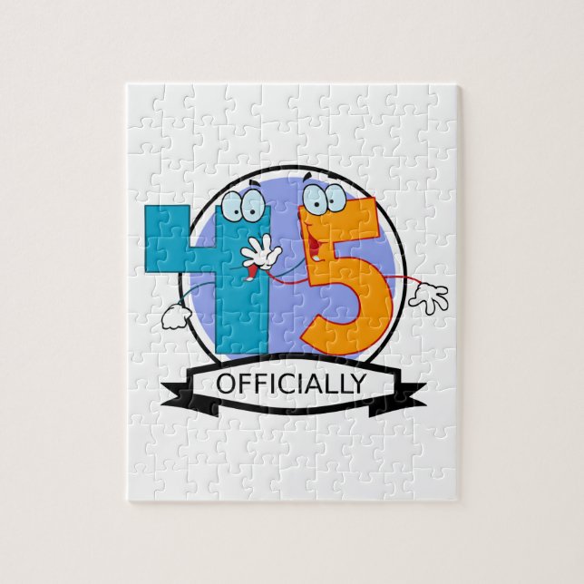 Officially 45 Birthday Banner Jigsaw Puzzle (Vertical)