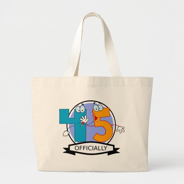Officially 45 Birthday Banner Large Tote Bag (Front)