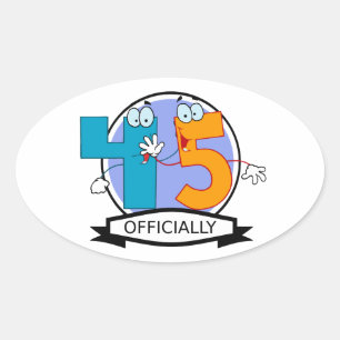 Officially 45 Birthday Banner Oval Sticker