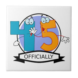 Officially 45 Birthday Banner Tile