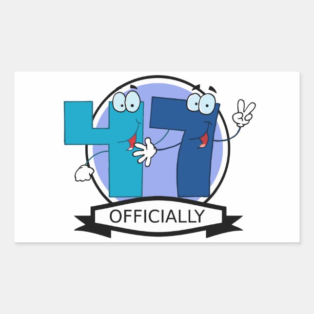 Officially 47 Birthday Banner Rectangular Sticker (Front)
