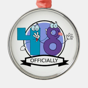 Officially 48 Birthday Banner Metal Tree Decoration