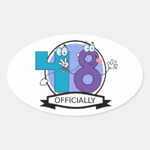 Officially 48 Birthday Banner Oval Sticker
