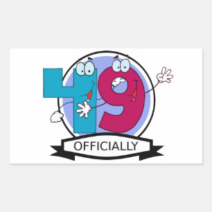 Officially 49 Birthday Banner Rectangular Sticker