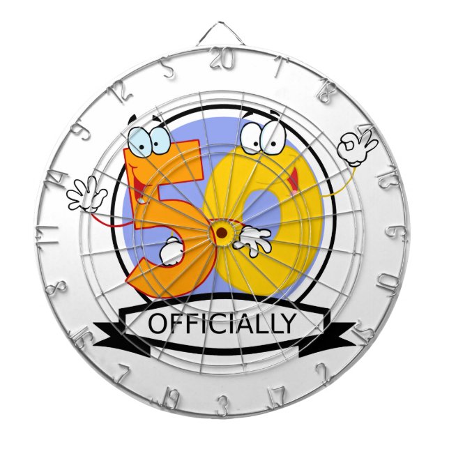 Officially 50 Birthday Banner Dartboard (Front)