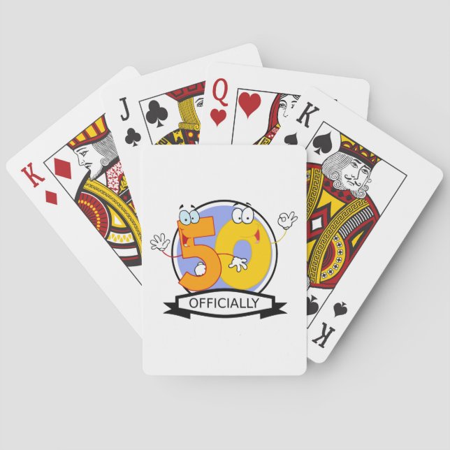 Officially 50 Birthday Banner Playing Cards (Back)