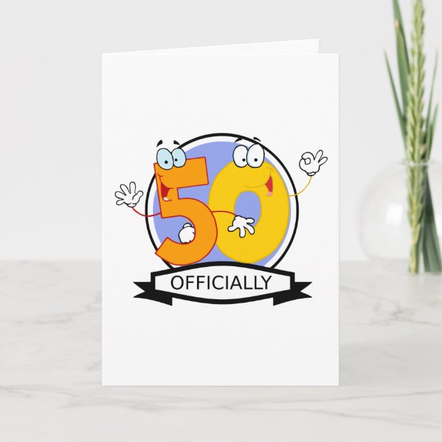Officially 50 Birthday Logo Card (Front)