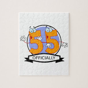 Officially 55 Birthday Banner Jigsaw Puzzle