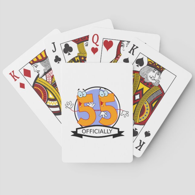 Officially 55 Birthday Banner Playing Cards (Back)