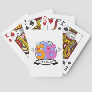 Officially 56 Birthday Banner Playing Cards